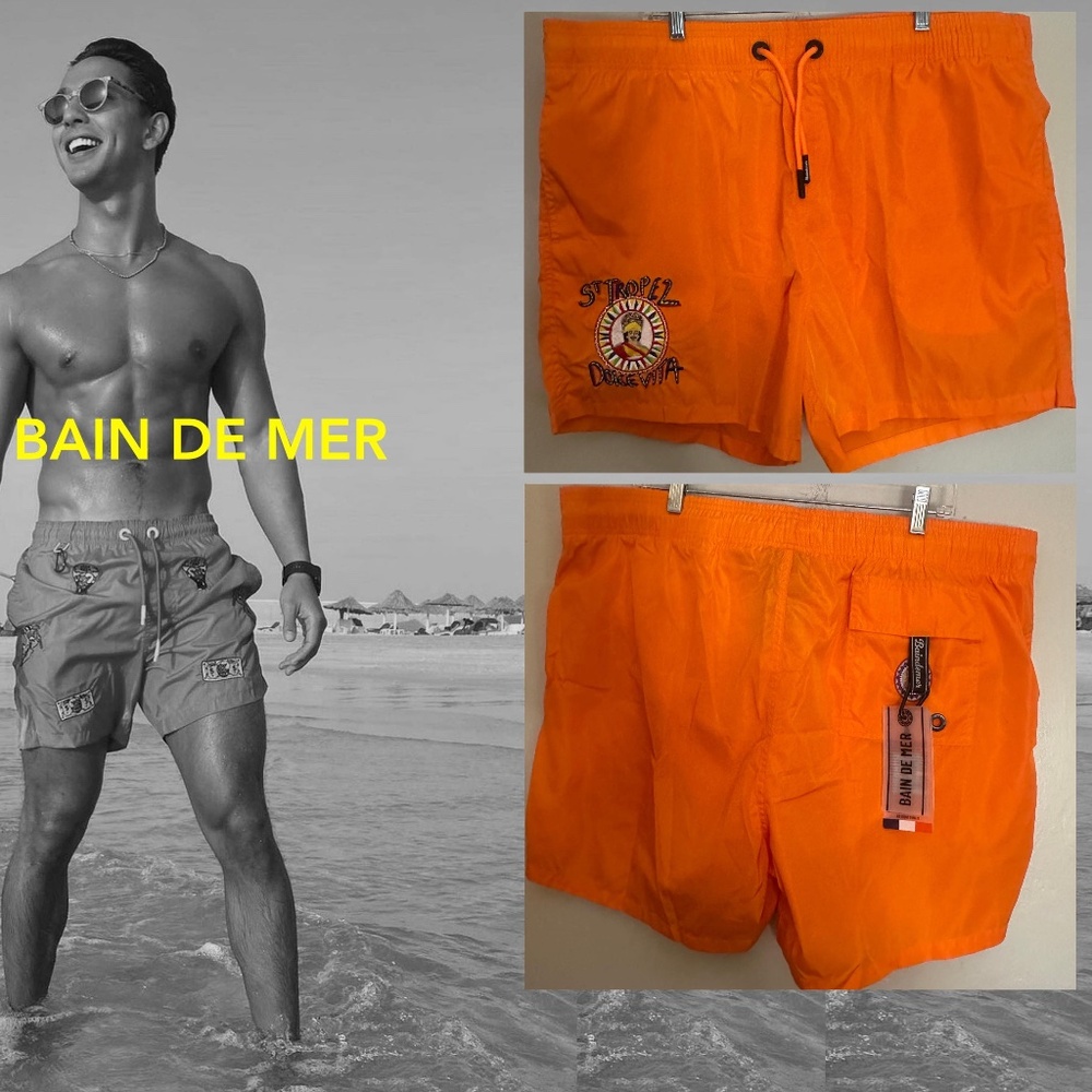Bain de Mer Swim Trunks XXL runs small New with tags 5" inseam 100% polyester